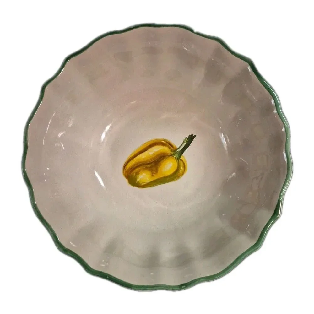Cantagalli Italy Hand Painted Large Serving Bowl Artist Signed